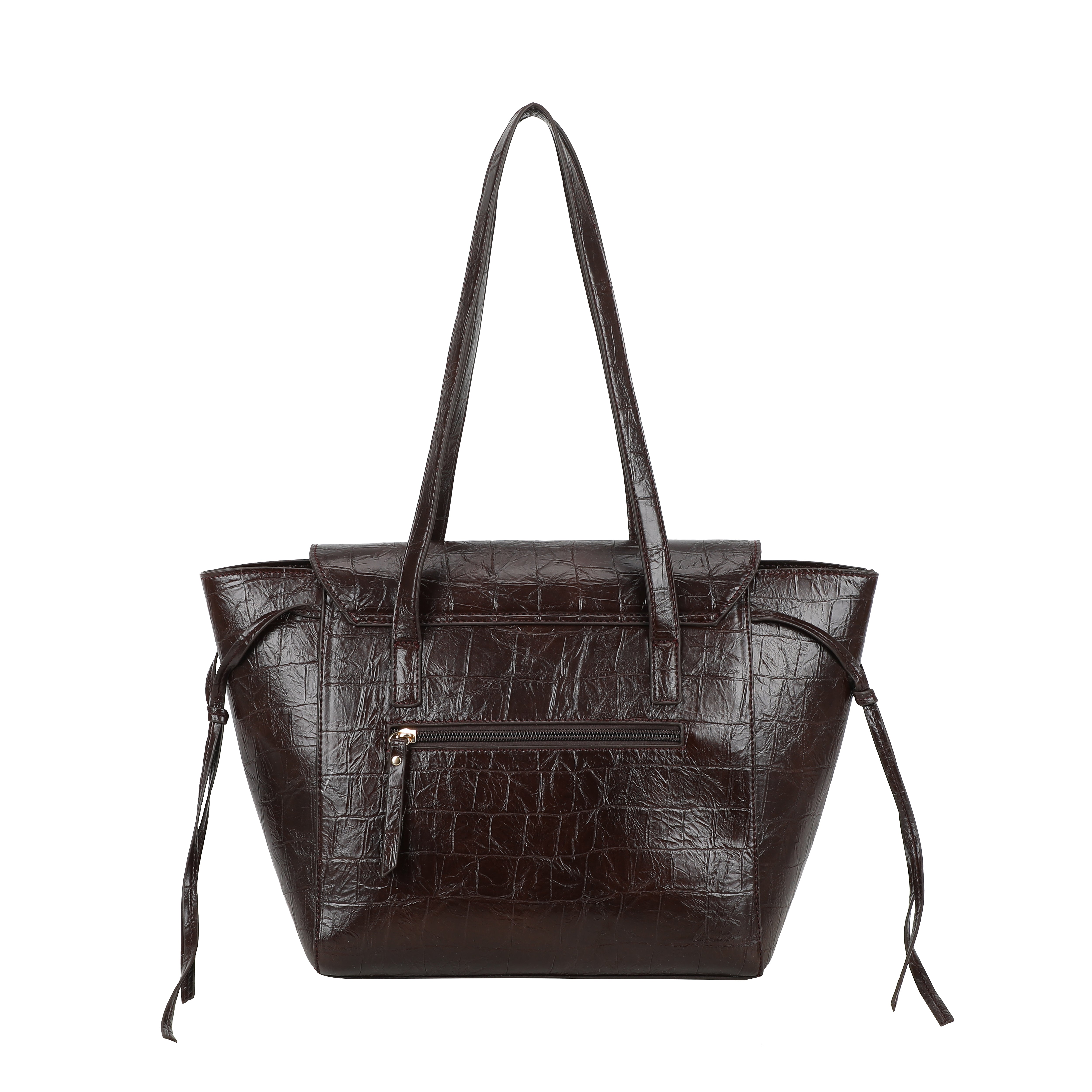 Ulrika Design Tote Croc mörkbrun