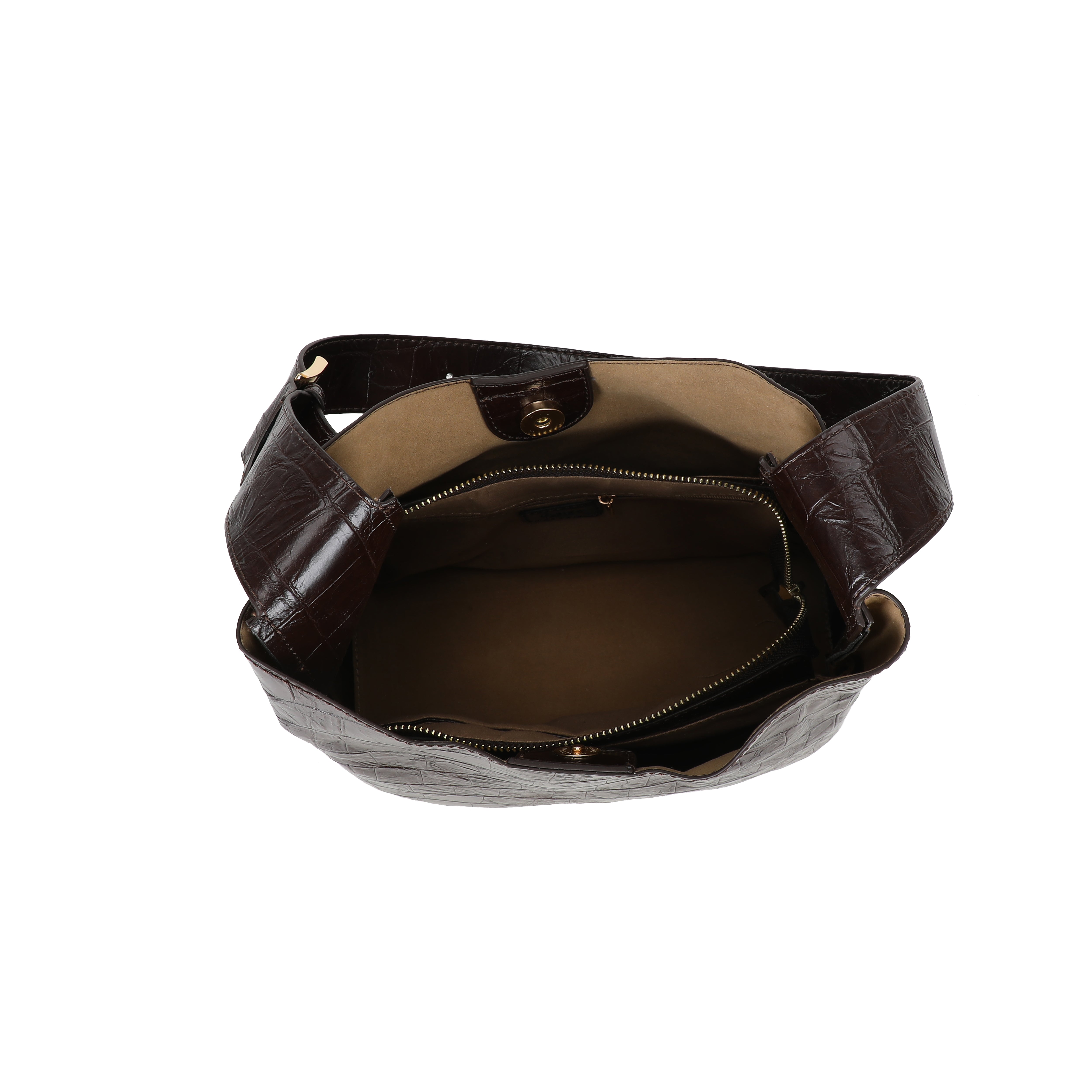 Ulrika Design Bucketbag Croco brun