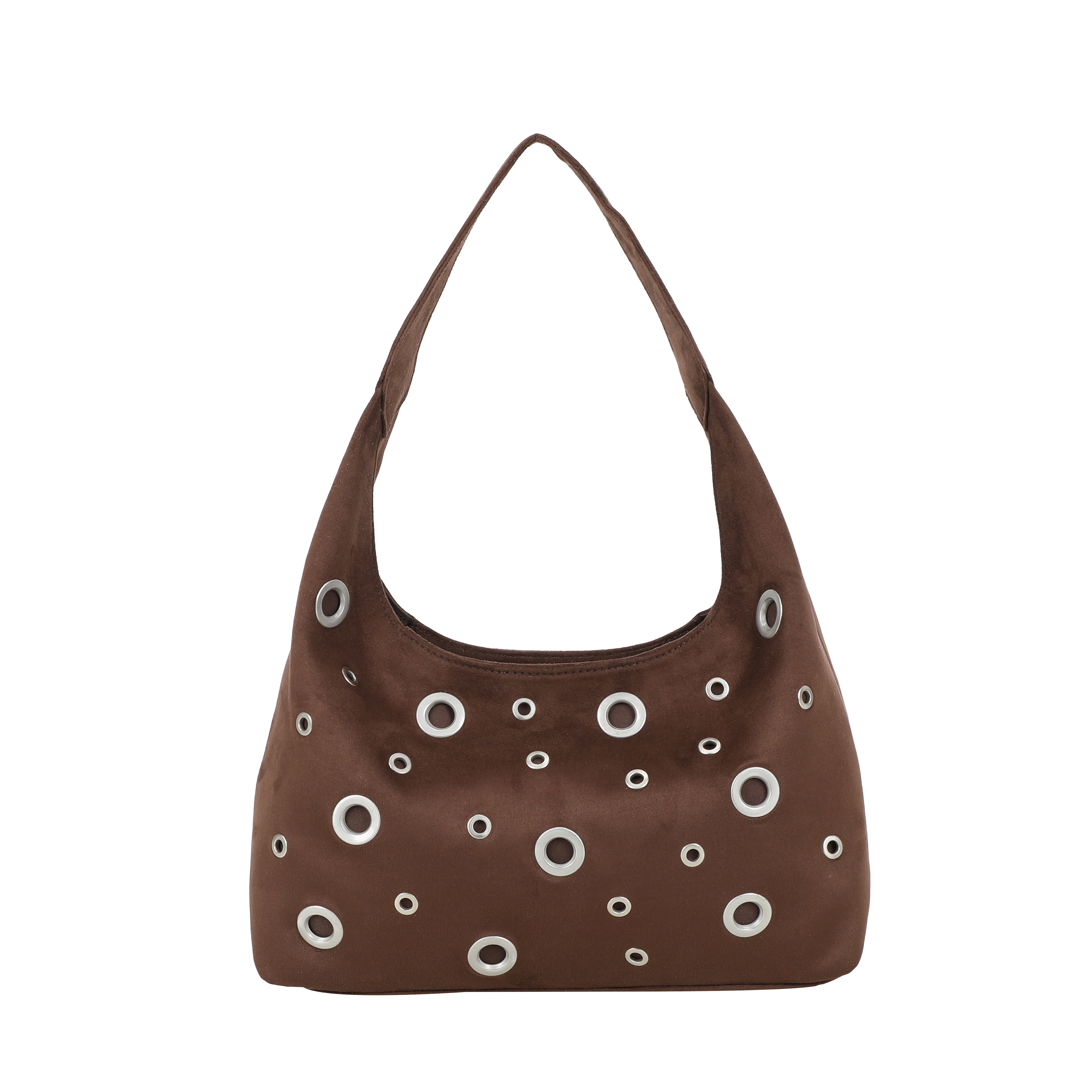 Ulrika Design Handväska Suede stuts mörkbrun