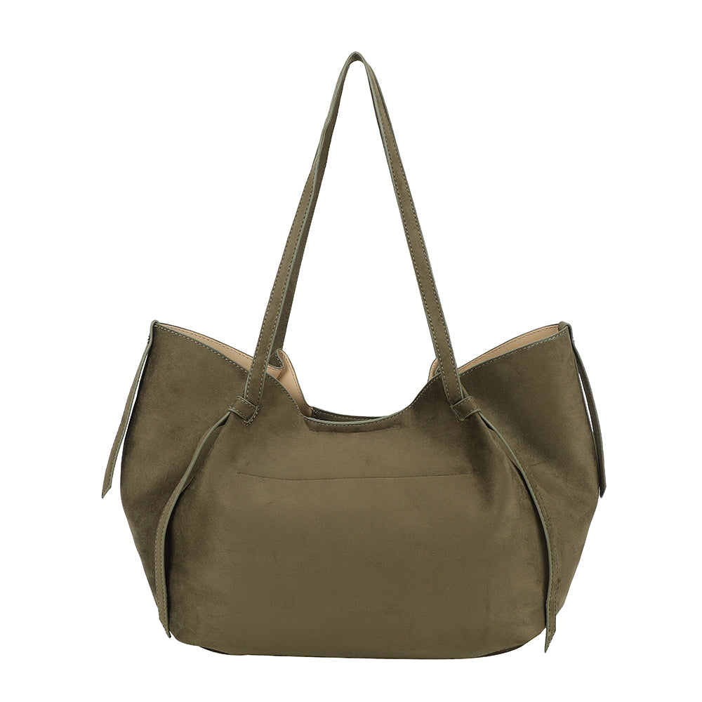 Ulrika Design Shopper Suede olivgrön