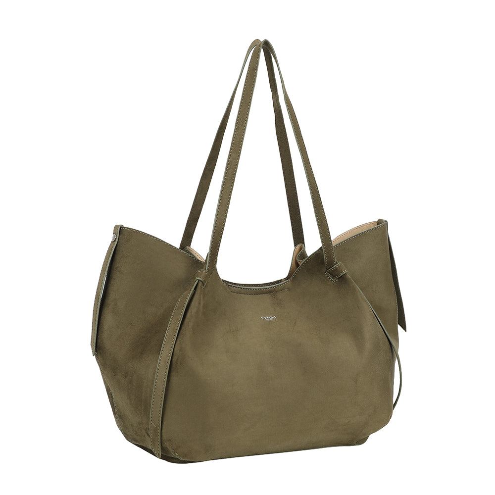 Ulrika Design Shopper Suede olivgrön