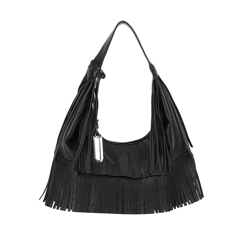 Ulrika Design Fransväska Suede svart