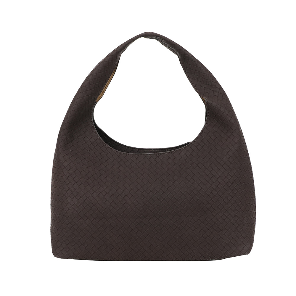 Ulrika Design Handväska Braid mörkbrun