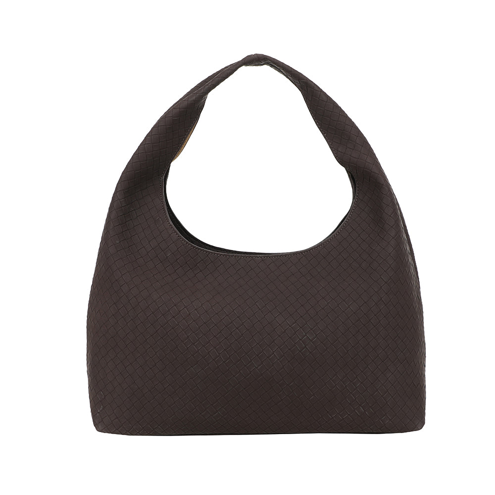 Ulrika Design Handväska Braid mörkbrun