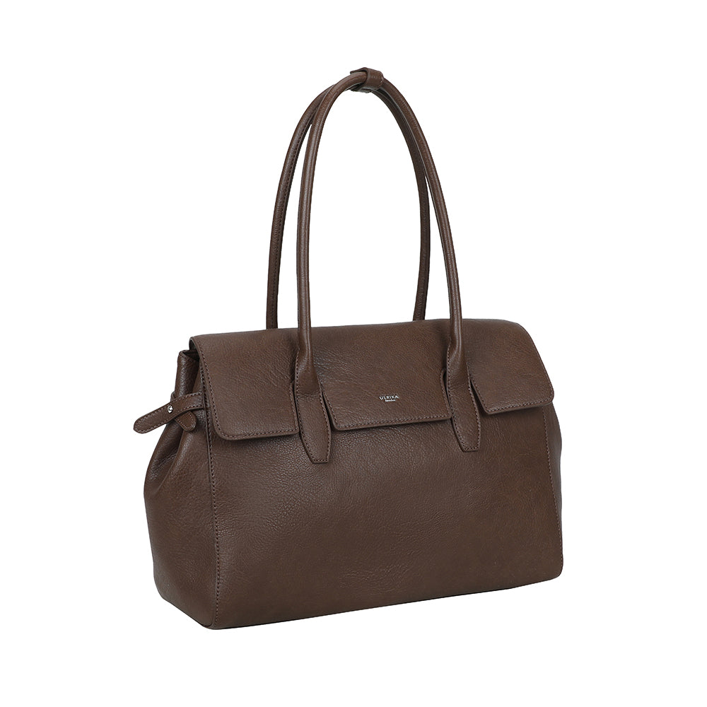 Ulrika Design Shopper Pocket mörkbrun
