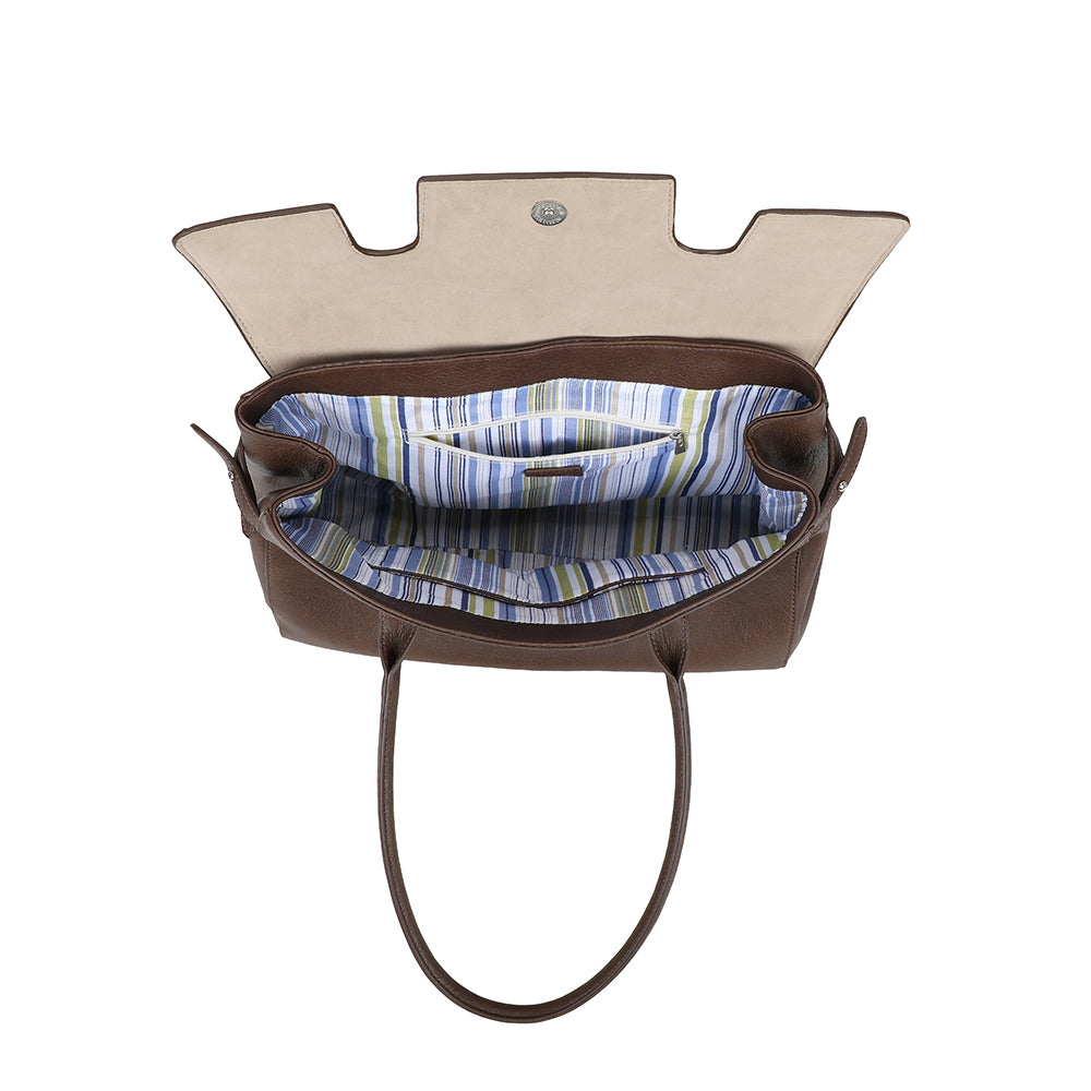 Ulrika Design Shopper Pocket mörkbrun