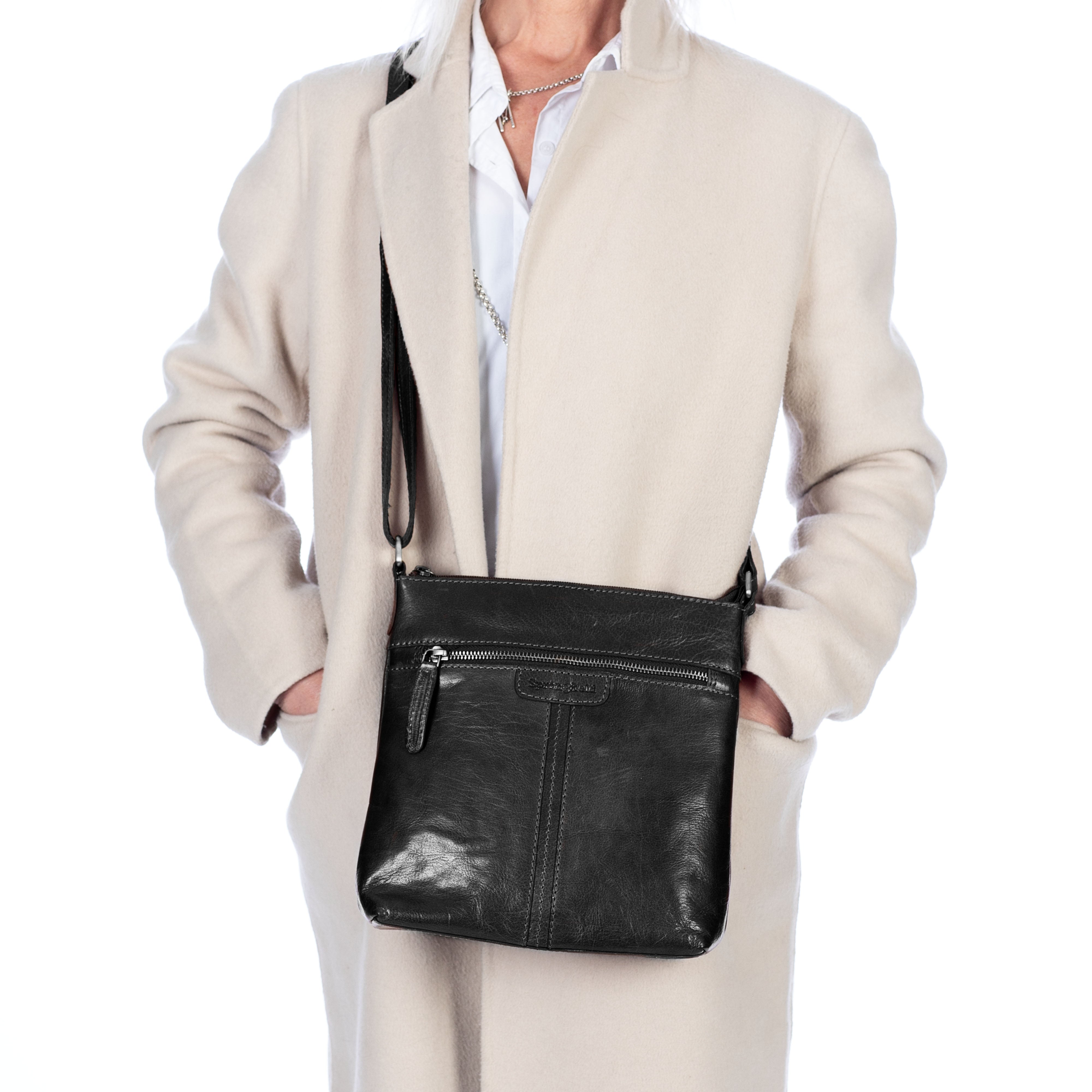 Springfield Axelväska skinn svart