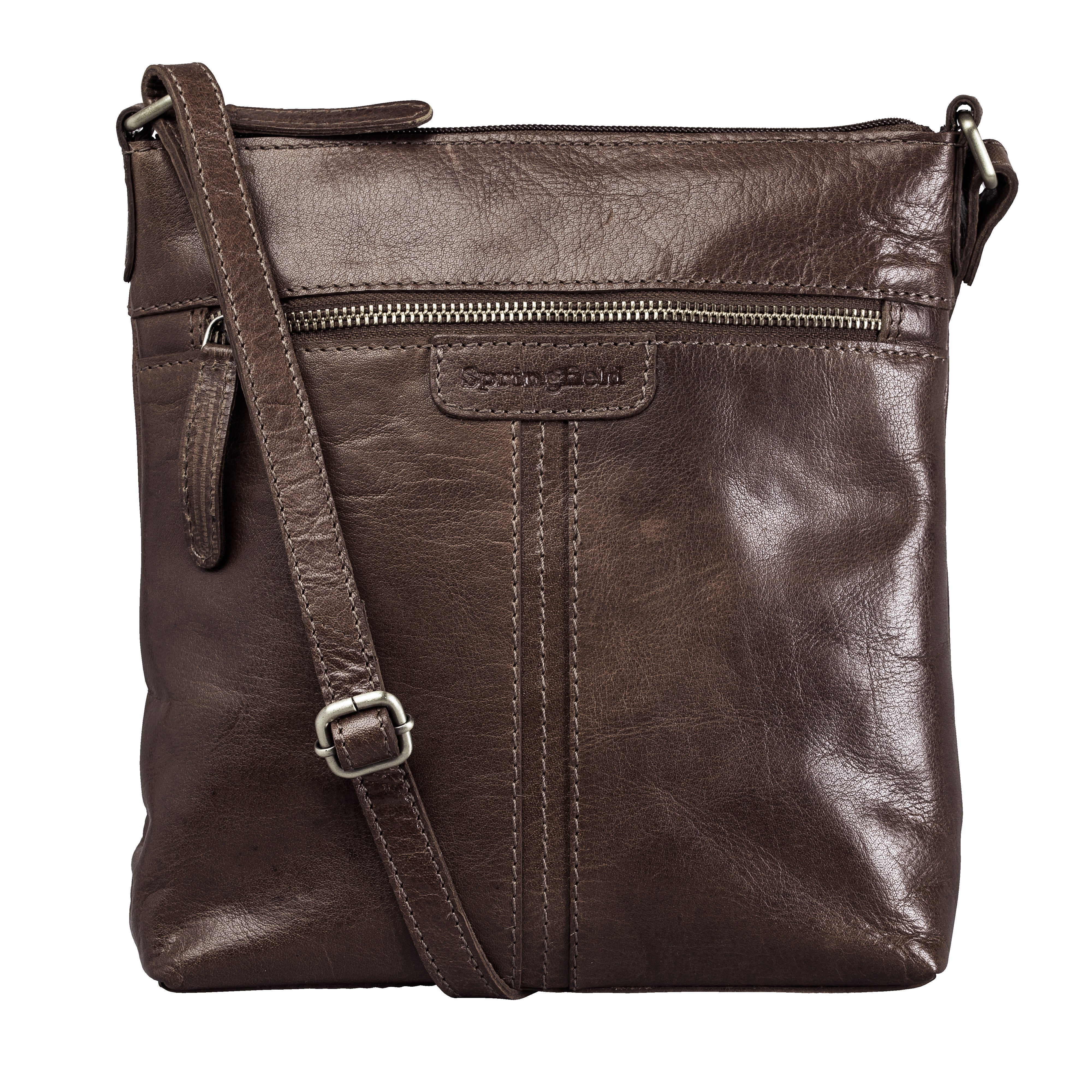 Springfield Axelväska skinn mörkbrun