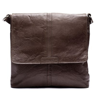 Springfield Flapbag skinn mörkbrun 385SP100