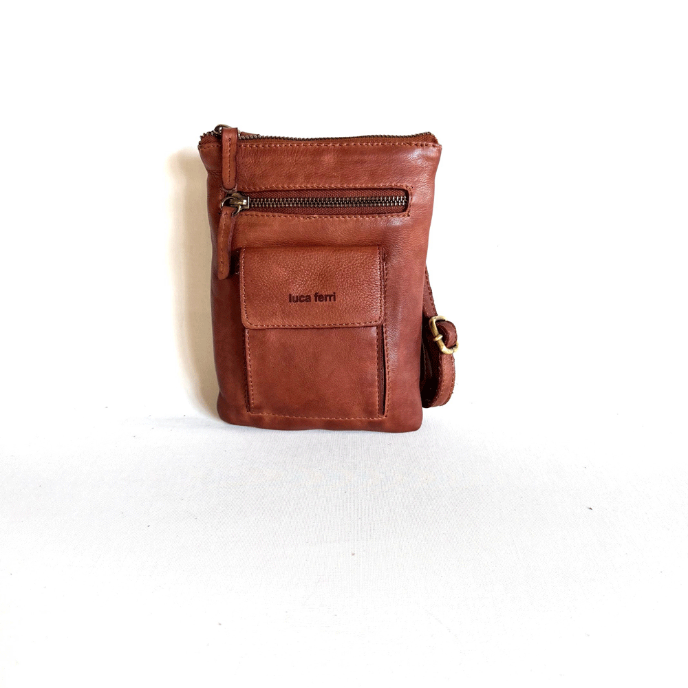 Luca Ferri Axelväska/mobilväska cognac