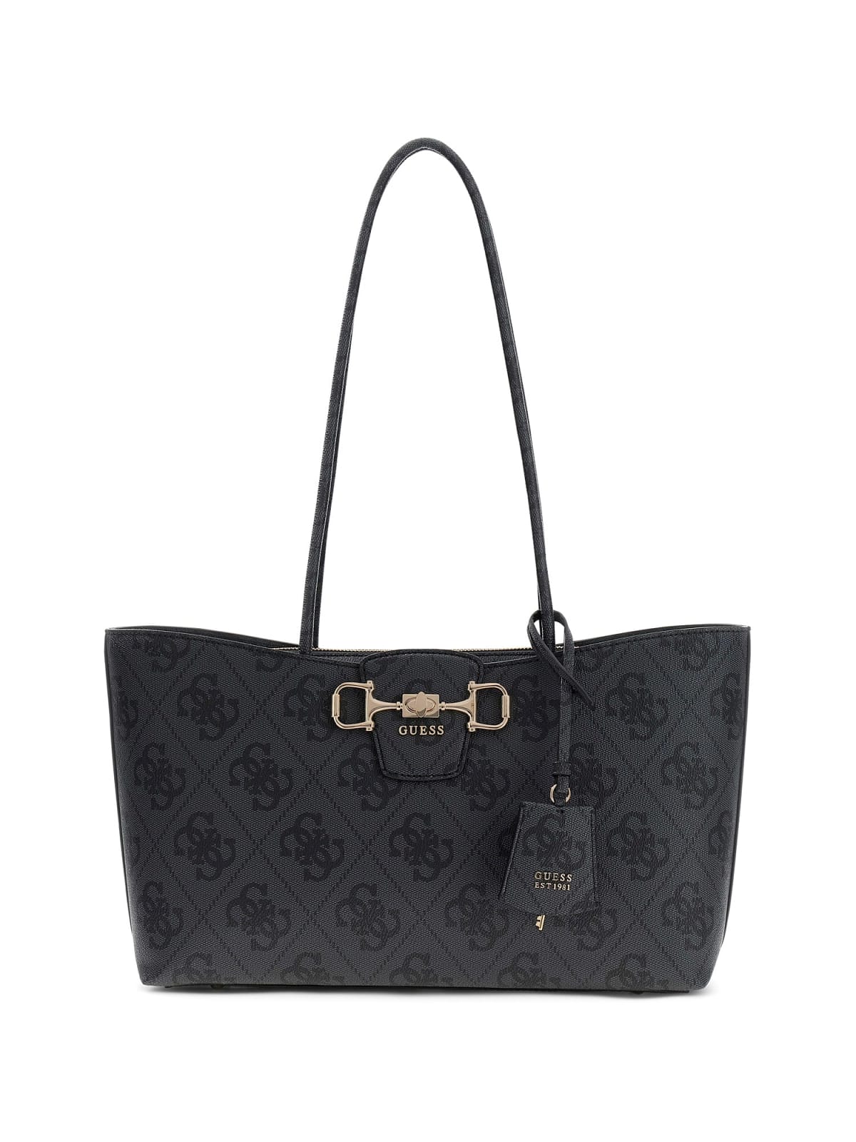 Guess Handbag Janie logo coal