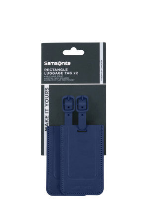 Samsonite TA REVOLUTION RECTANGLE LUGGAGE TAG x2 MIDNIGHT BLUE
