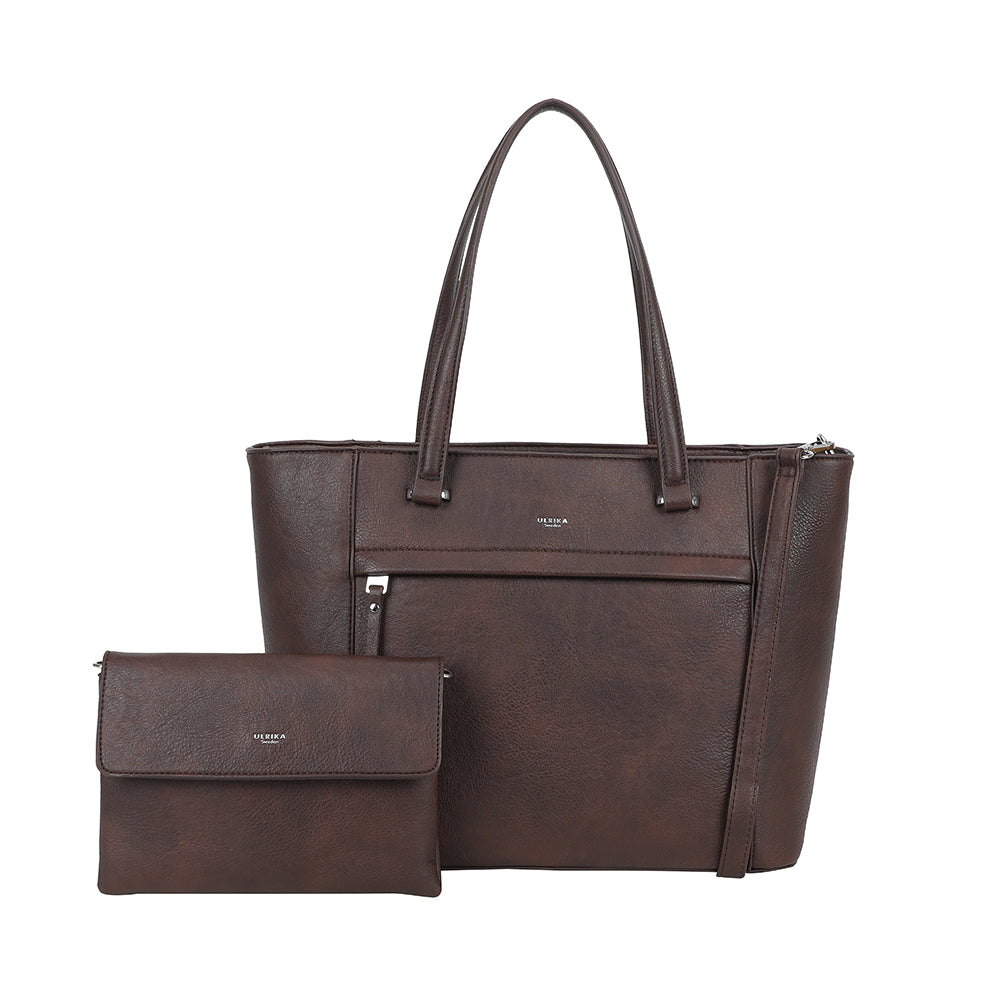 Ulrika Design Handväska 2 in 1 mörkbrun