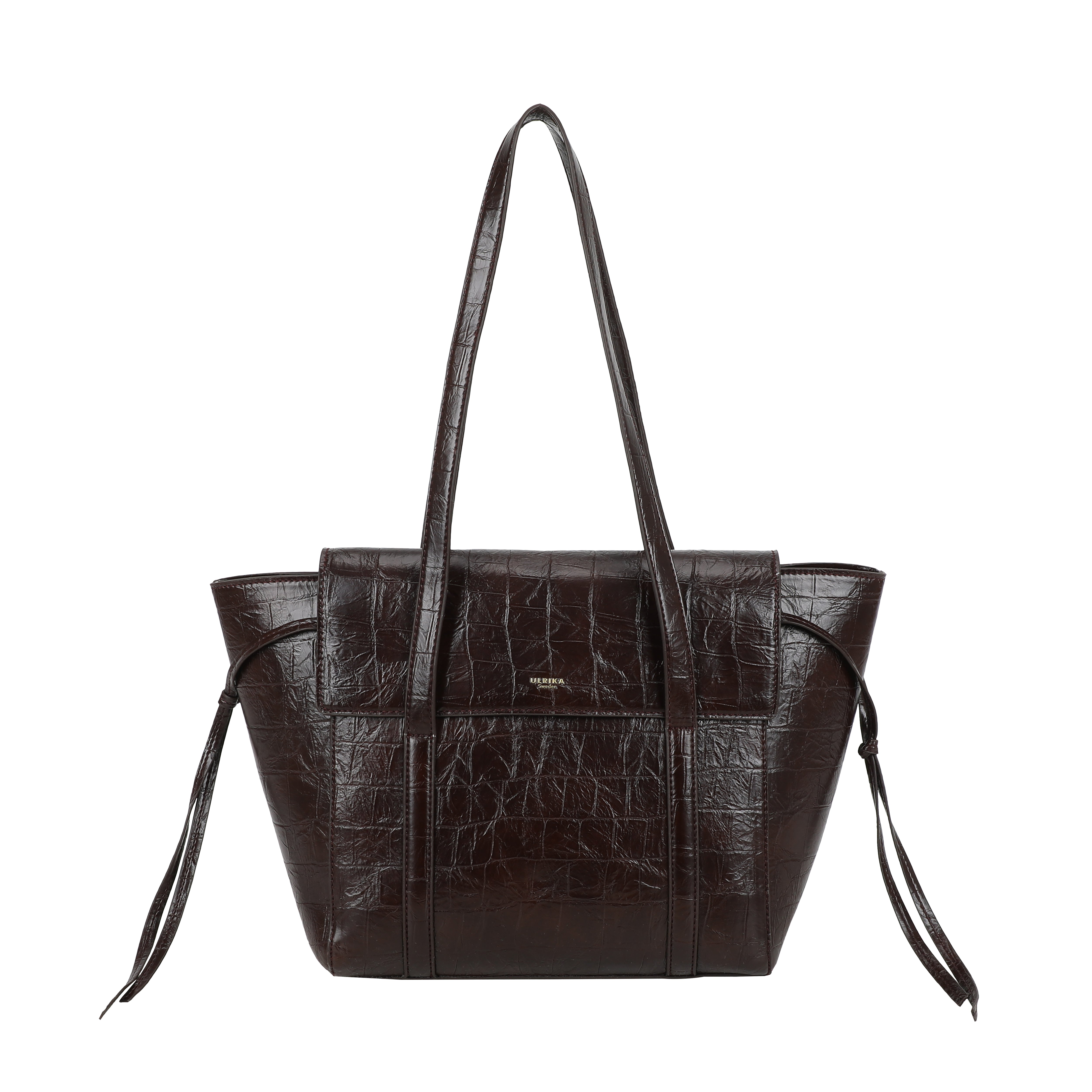Ulrika Design Tote Croc mörkbrun