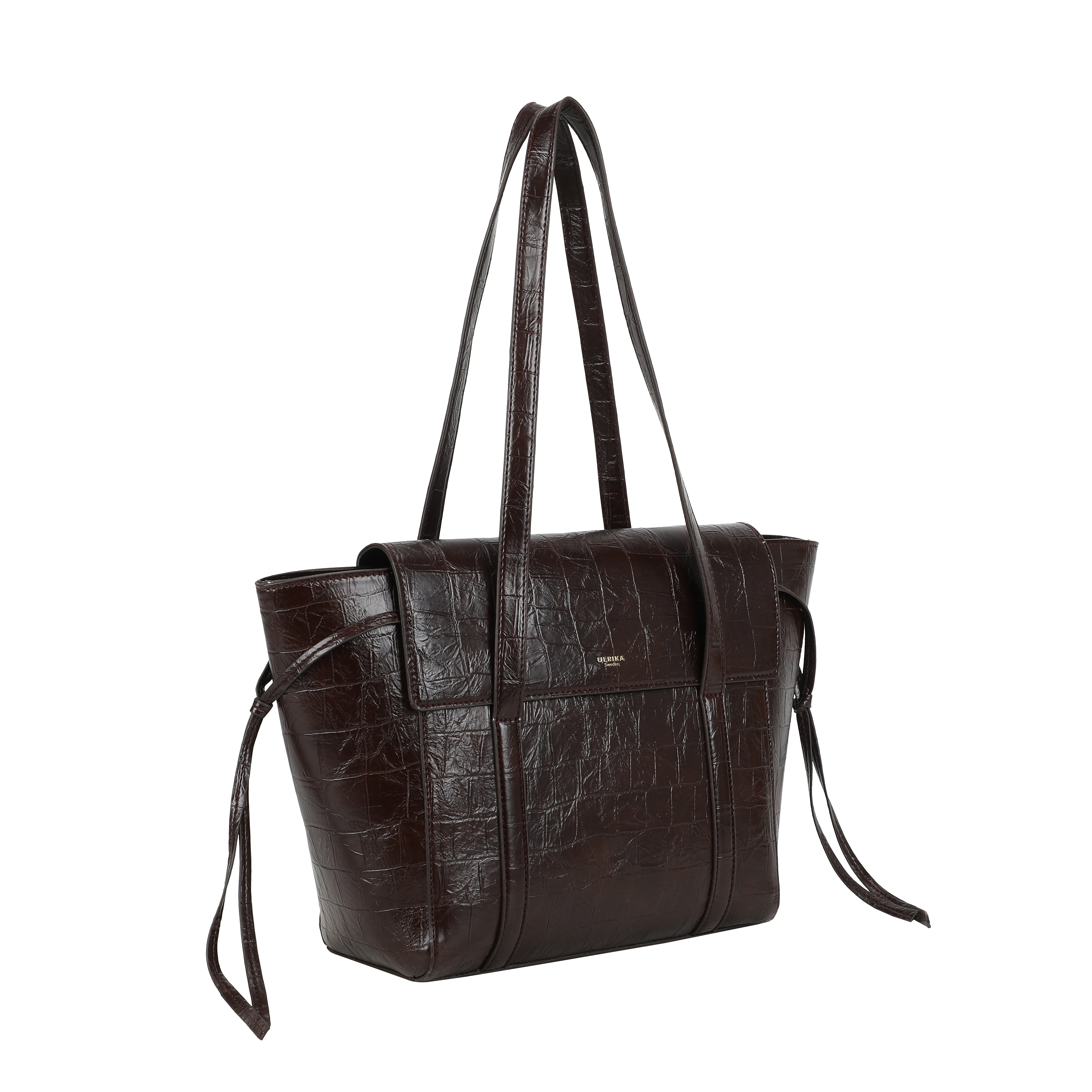 Ulrika Design Tote Croc mörkbrun
