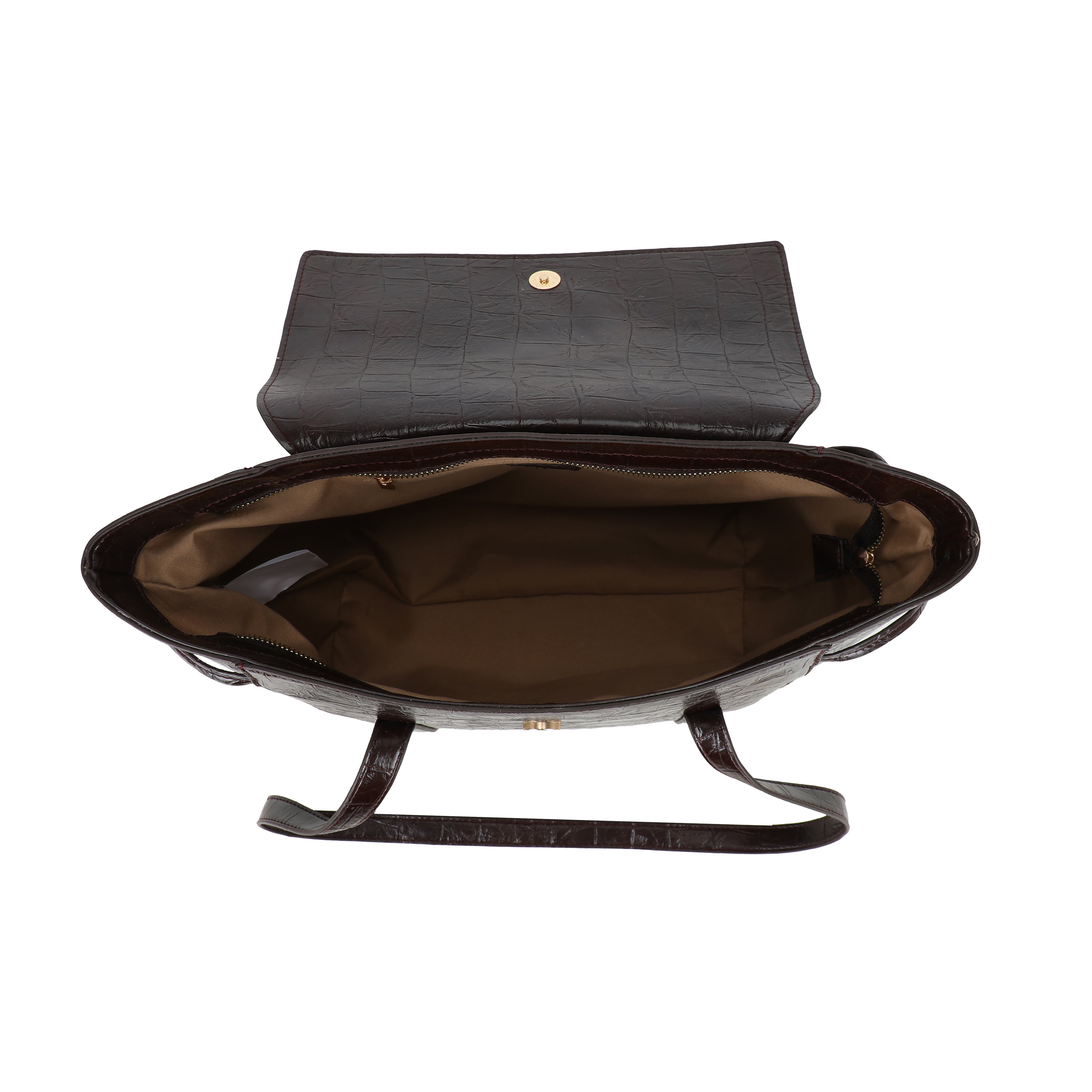 Ulrika Design Tote Croc mörkbrun