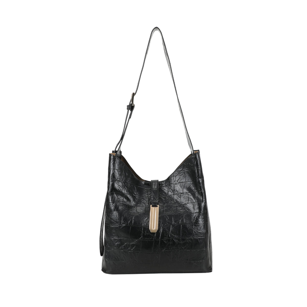 Ulrika Design Bucketbag Croco svart