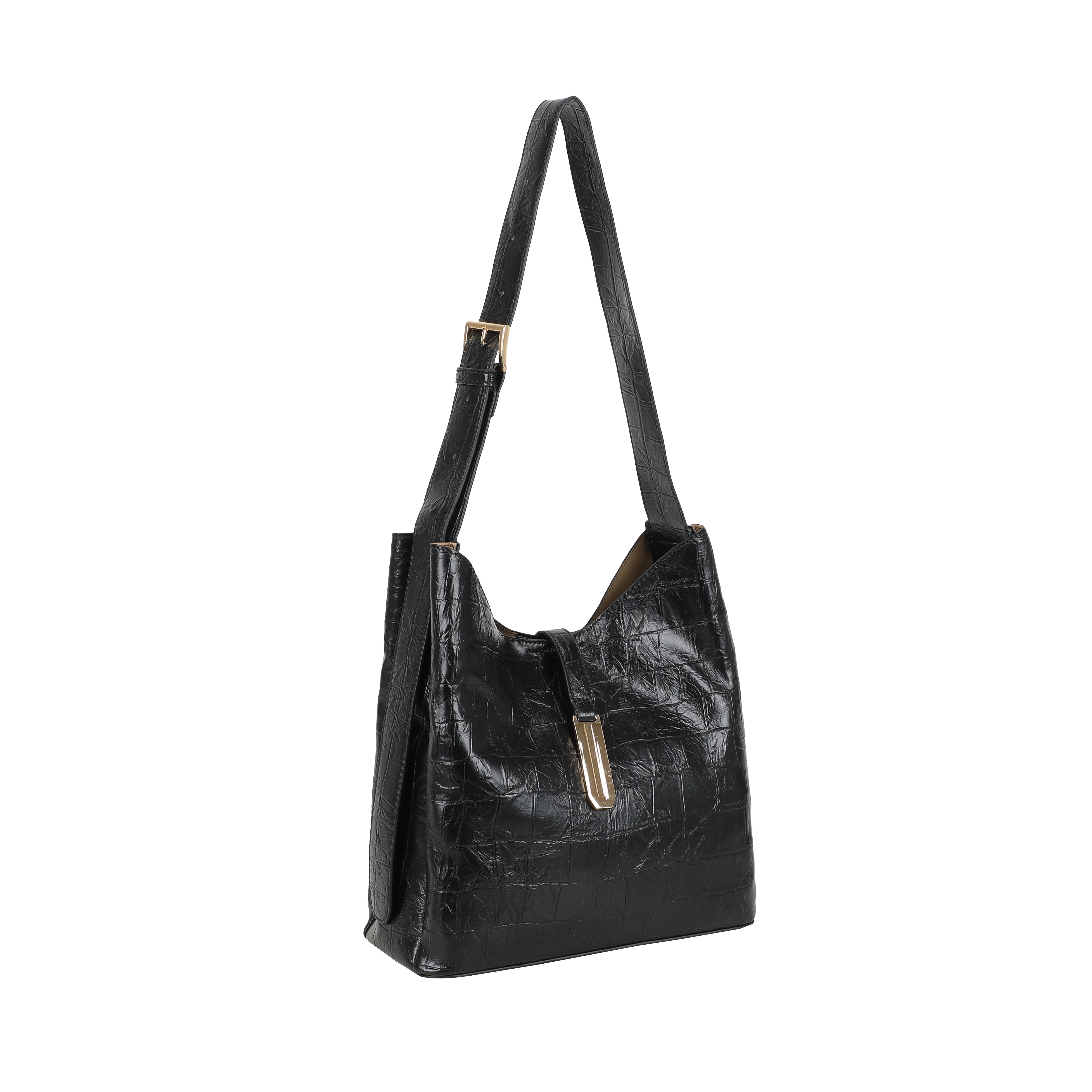 Ulrika Design Bucketbag Croco svart