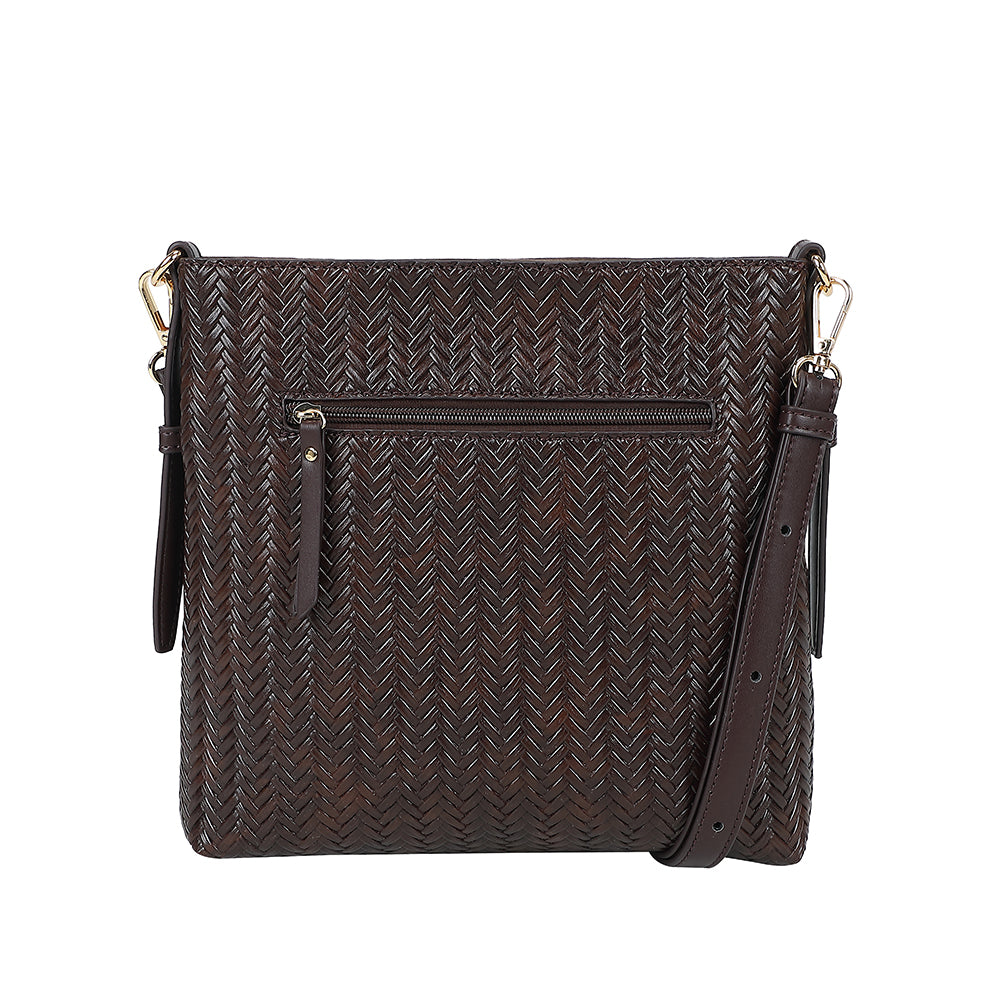 Ulrika Design Crossbody Braid mörkbrun