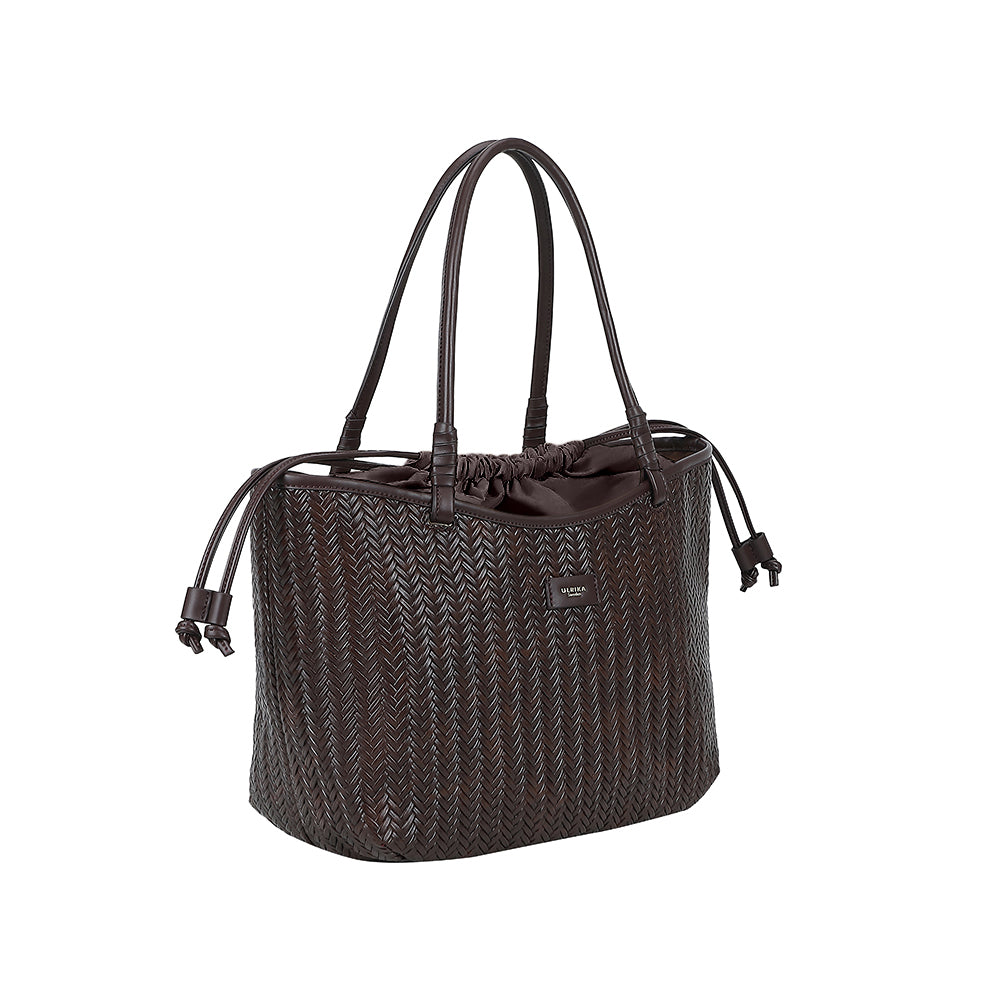 Ulrika Design Totebag Braid mörkbrun