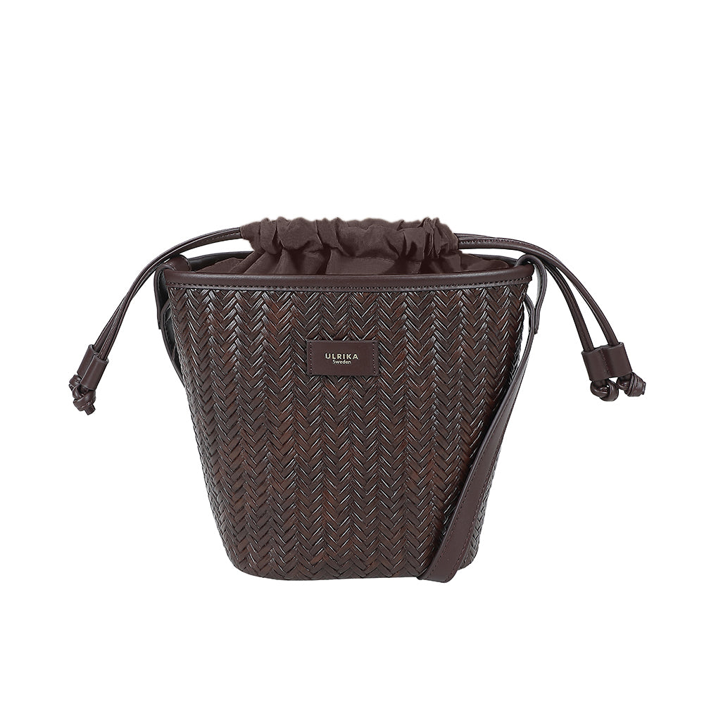 Ulrika Design Bucketbag Braid mörkbrun