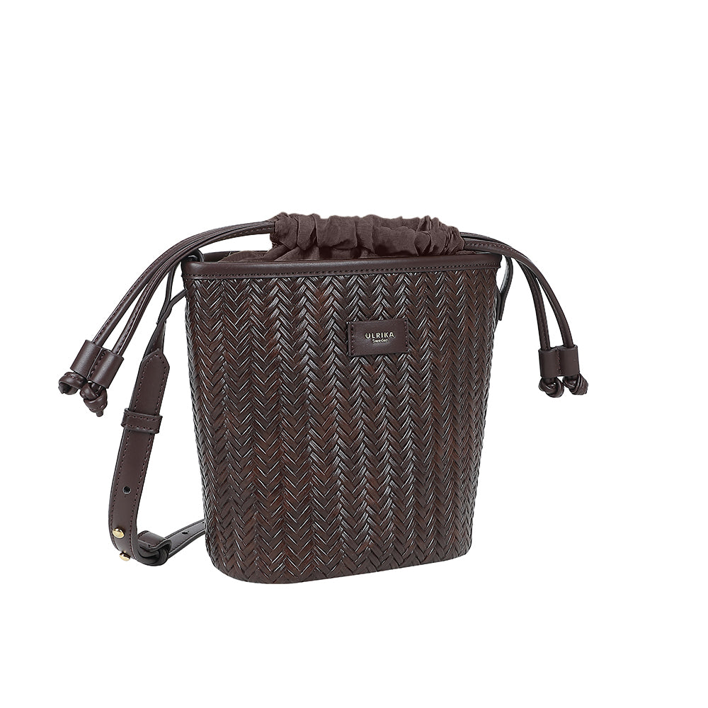 Ulrika Design Bucketbag Braid mörkbrun