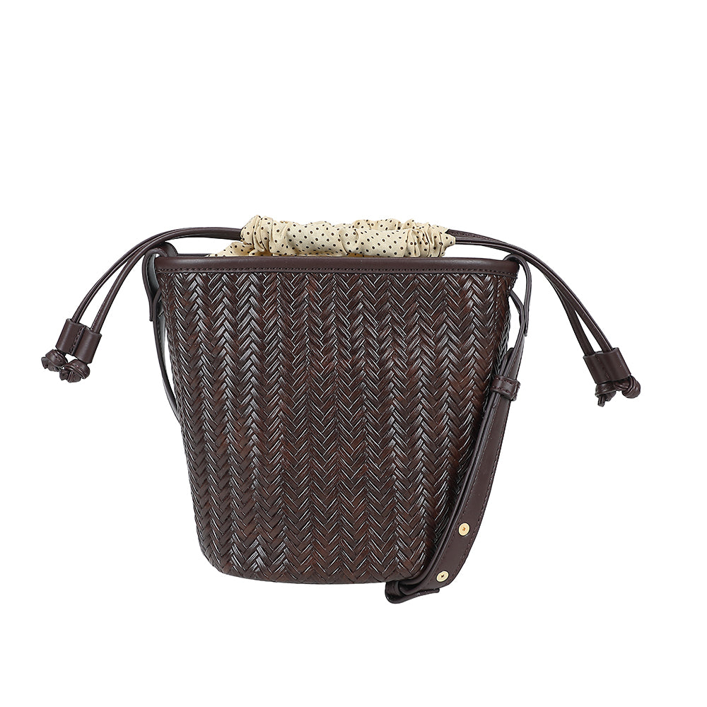 Ulrika Design Bucketbag Braid mörkbrun