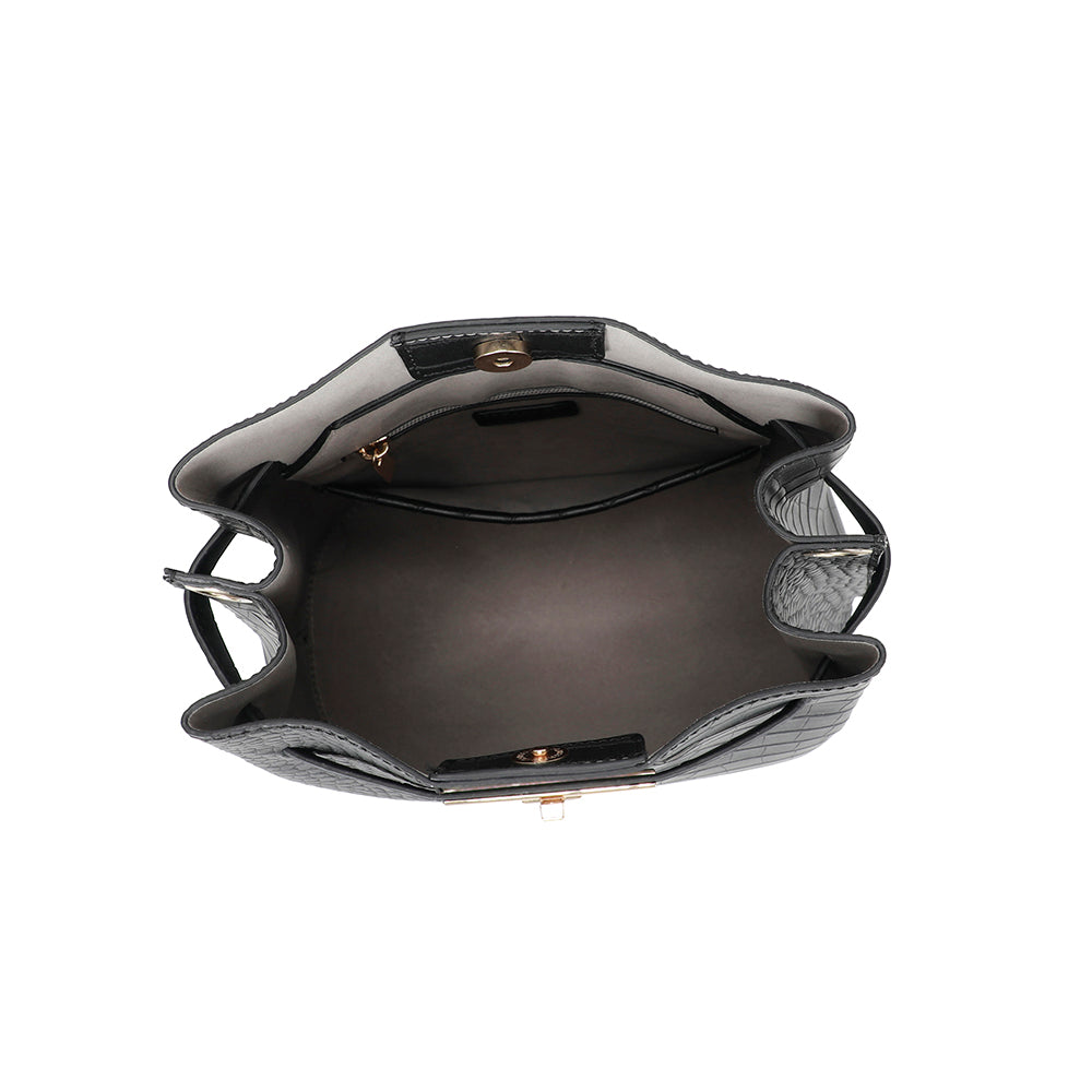 Ulrika design Axelväska Croco svart
