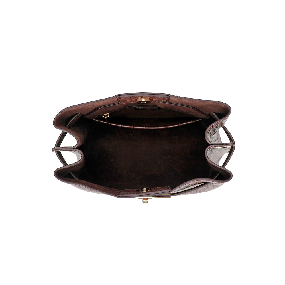 Ulrika Design Axelväska Croco brun
