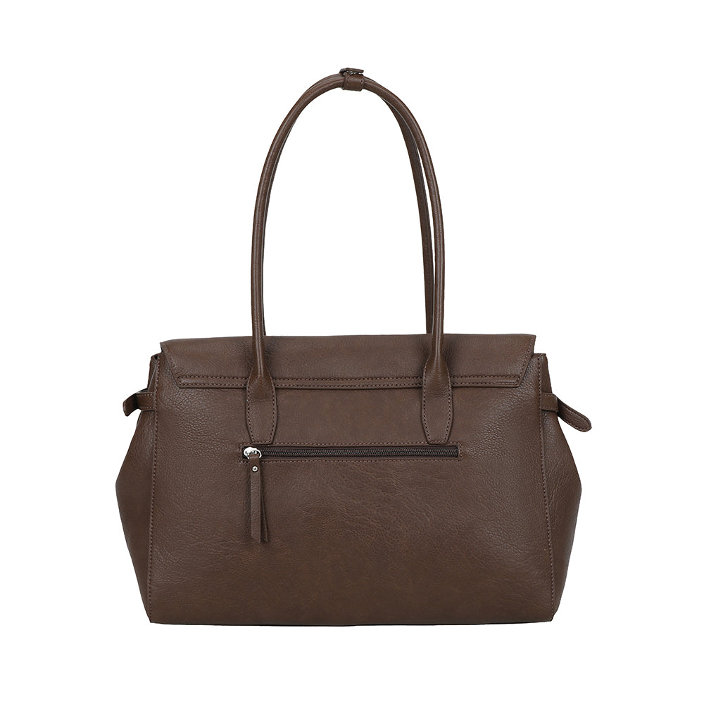 Ulrika Design Shopper Pocket mörkbrun