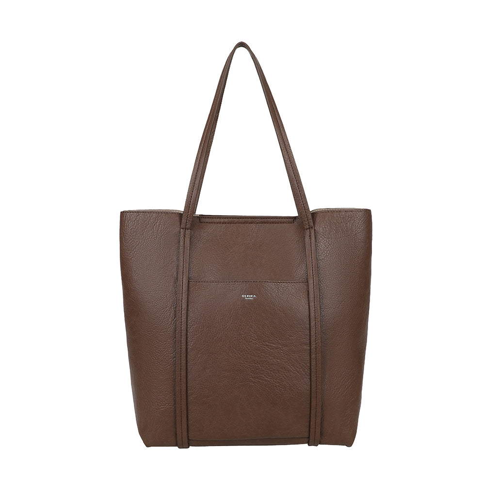 Ulrika Design Shopper Pocket mörkbrun