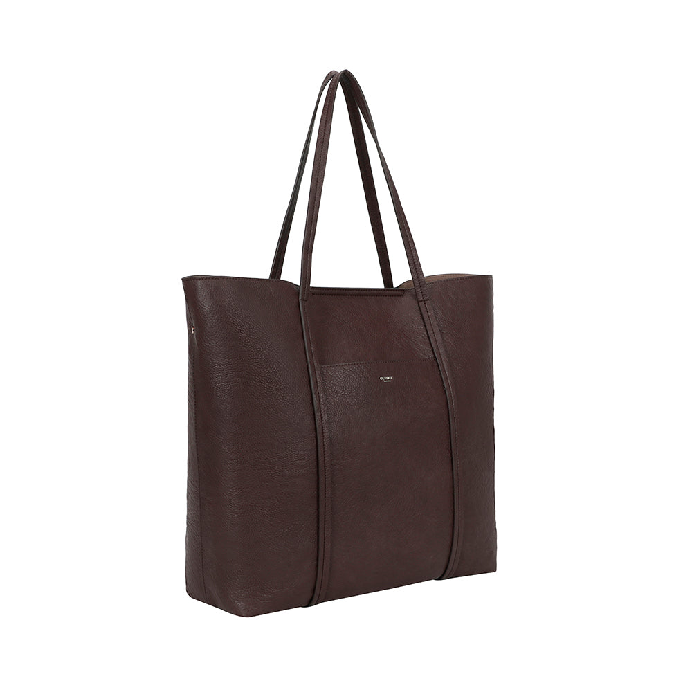 Ulrika Design Shopper Pocket mörkbrun