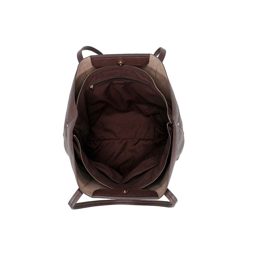 Ulrika Design Shopper Pocket mörkbrun