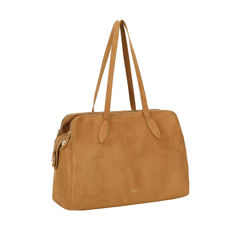 Ulrika Design Tote Suede cognac