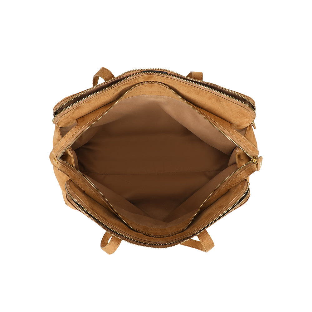 Ulrika Design Tote Suede cognac