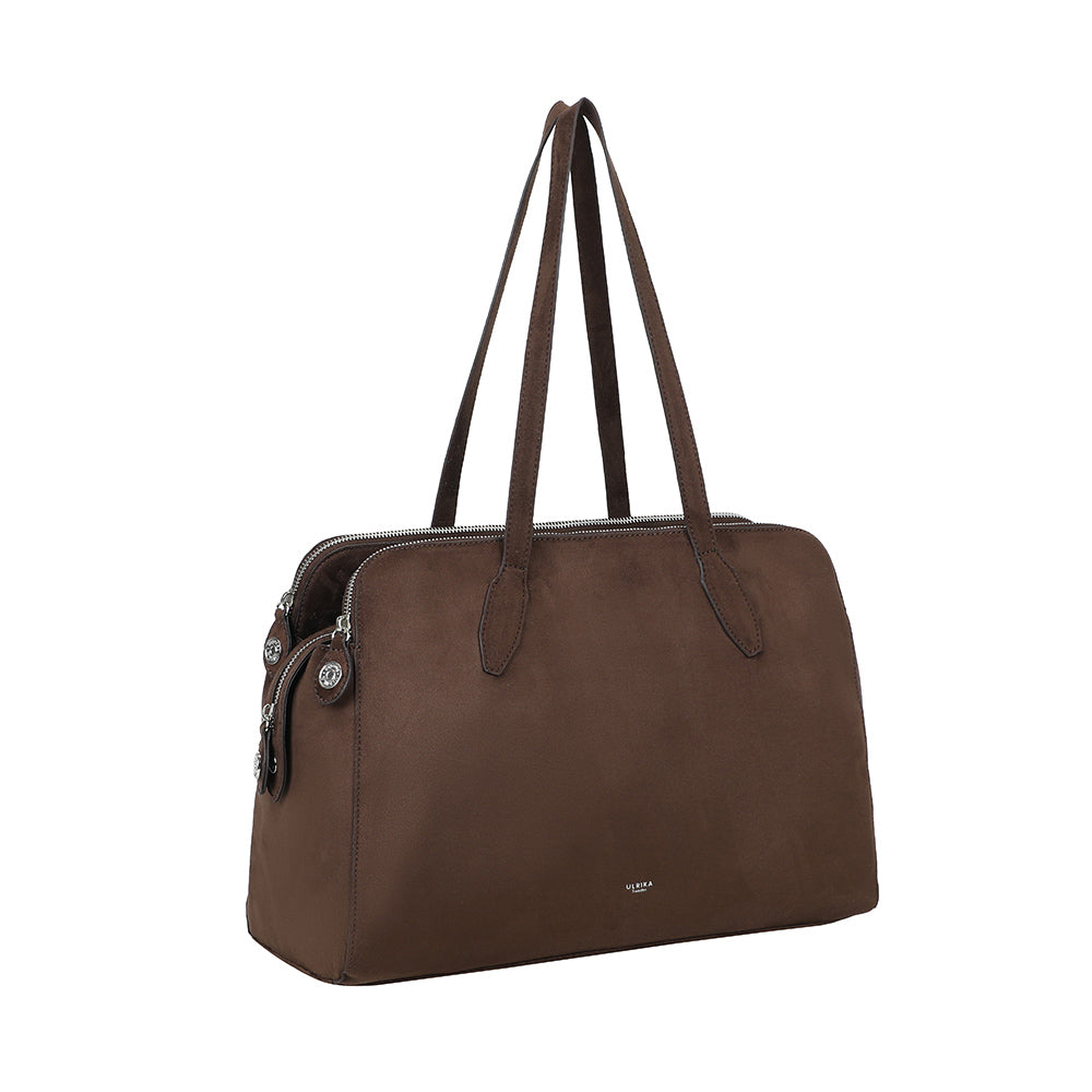 Ulrika Desigen Tote Suede mörkbrun