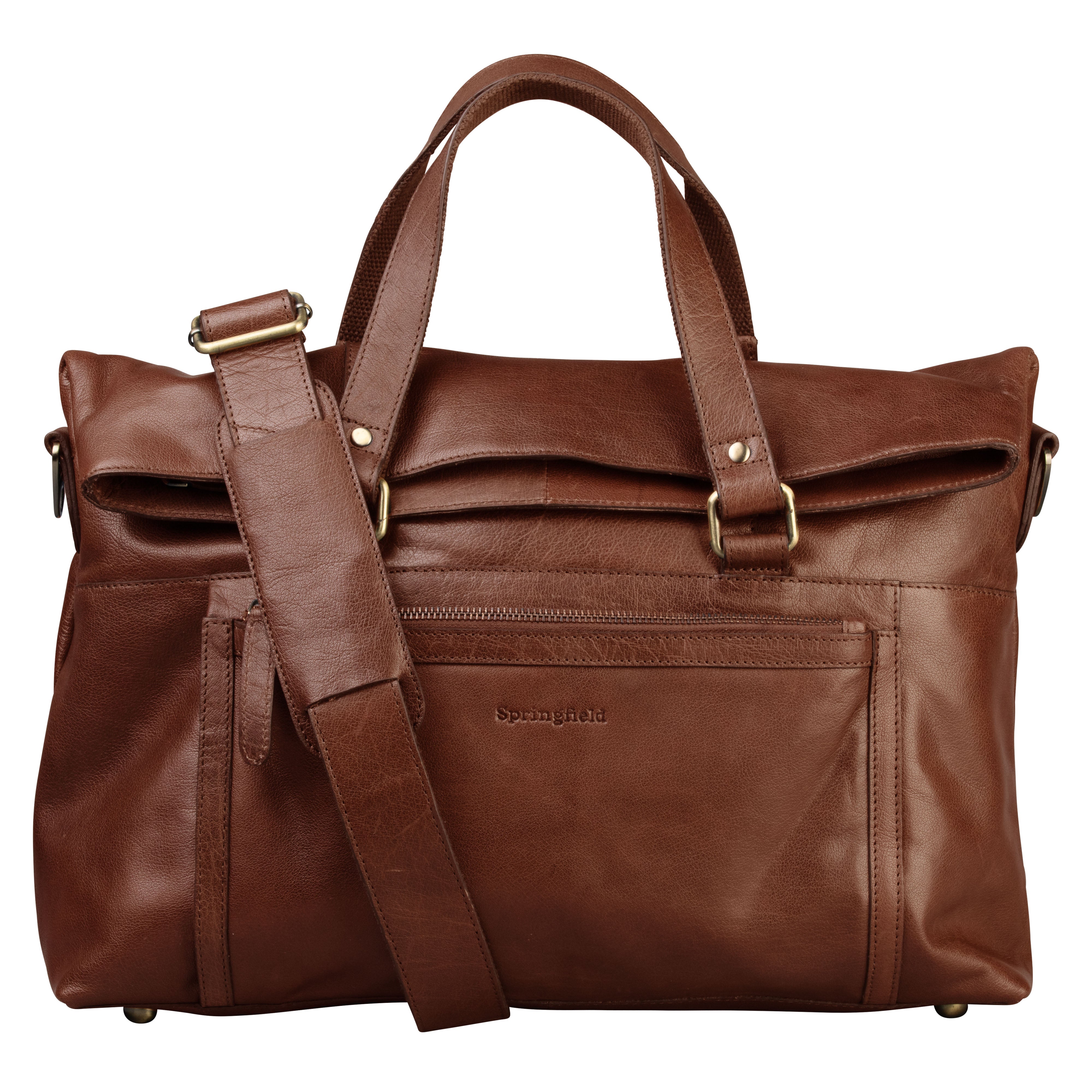 Springfield Weekendväska/workbag skinn cognac