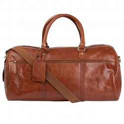 Springfield Weekendbag skinn L cognac