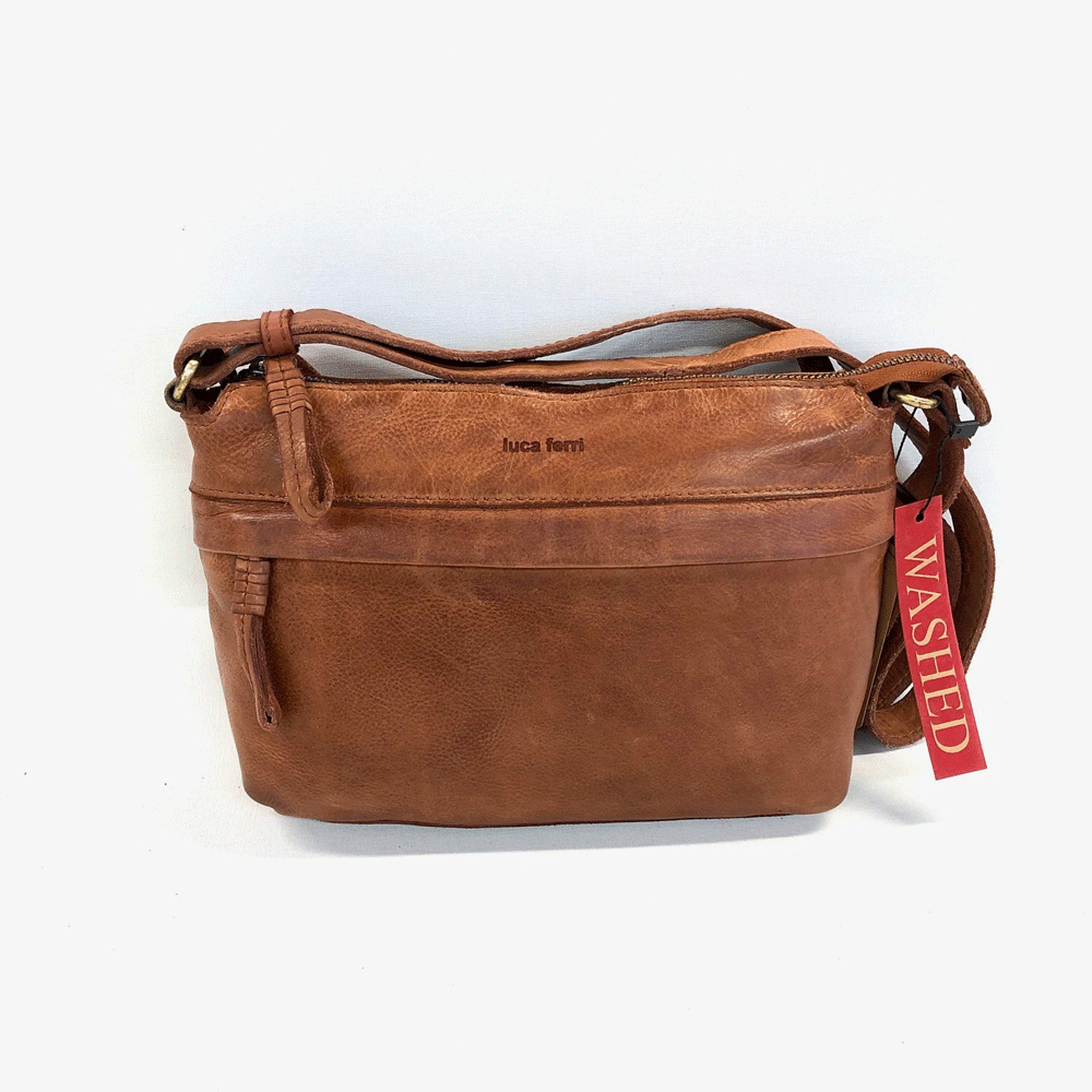 Luca Ferri Axelväska washed cognac