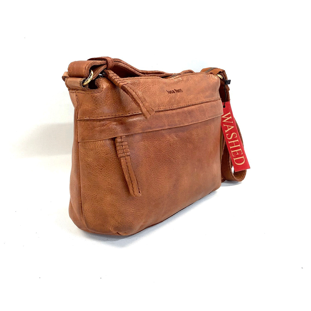 Luca Ferri Axelväska washed cognac
