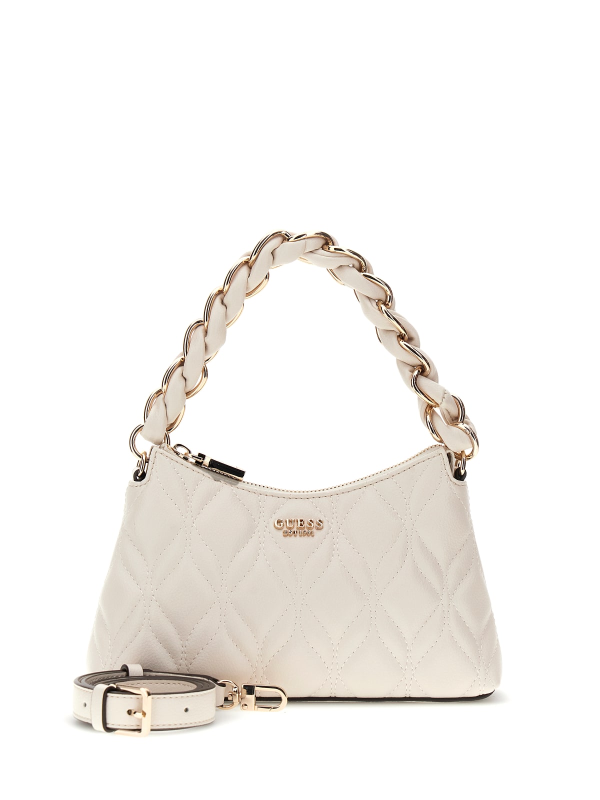 Guess Axelväska Maxine mini offwhite