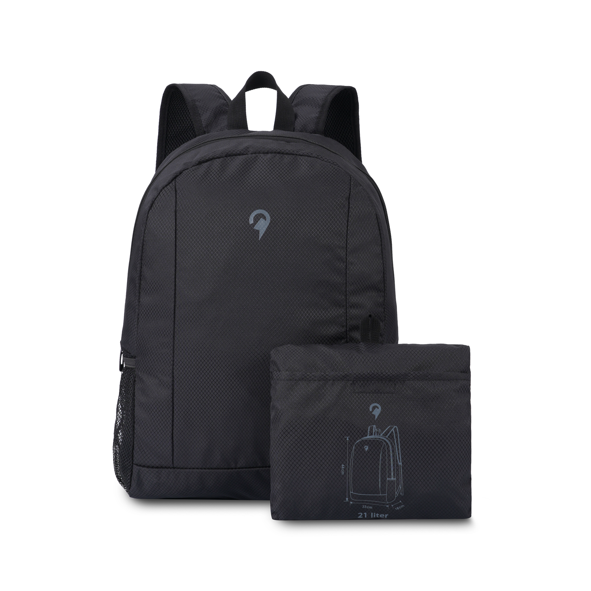 North Pioneer Ryggsäck foldlable M svart