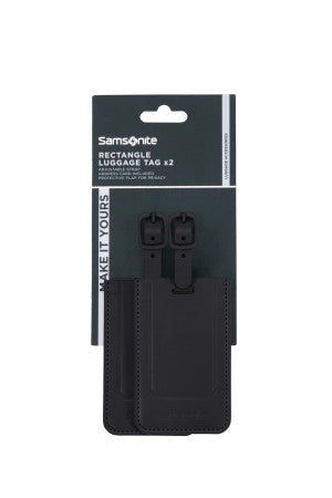 Samsonite TA REVOLUTION RECTANGLE LUGGAGE TAG x2 BLACK