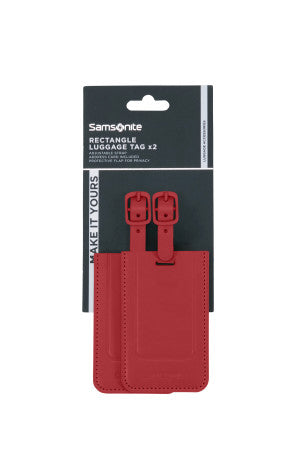 Samsonite TA REVOLUTION RECTANGLE LUGGAGE TAG x2 RED