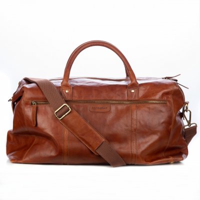 Springfield weekendbag skinn cognac